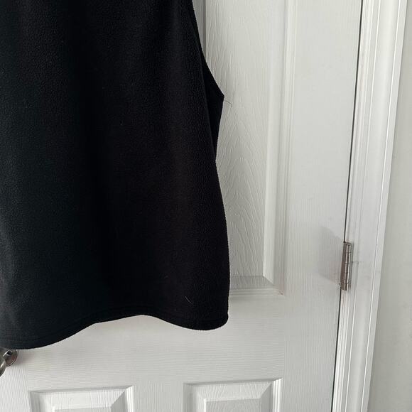 L.L Bean Men's Solid Black Fleece Full Zip High Collared Vest Vintage 2XL - Picture 12 of 12